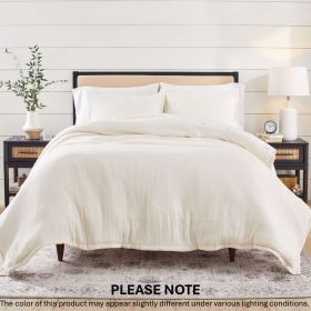 3-Piece Cream Gauze Comforter Set, Adult Full/Queen