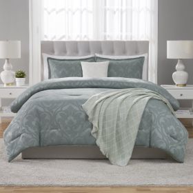 5-Piece Sage Jacquard Comforter Set, Full/Queen