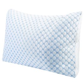 2 pieces Or 1 piece Cooling Memory Foam Pillow Ventilated Soft Bed Pillow With Cooling Gel Infused Memory Foam Machine Washable (Option: Queen-1Pc)