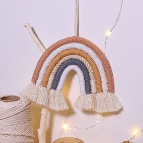 1pc Vibrant Rainbow Macrame Wall Hanging - Stunning Home Decor for Bedroom, and More (Color: Coffee)