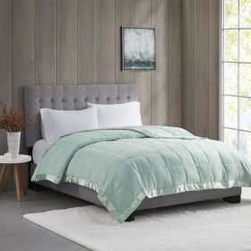 Lightweight Down Alternative Blanket with Satin Trim (Color: as Pic)