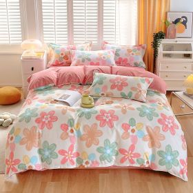 Bedding Duvet Cover Twin Size Set - 1 Floral Duvet Cover and 2 Pillow Shams - 3 PCS Duvet Cover Set with Zipper Closure - No Comforter (Color: Pink, size: KING)