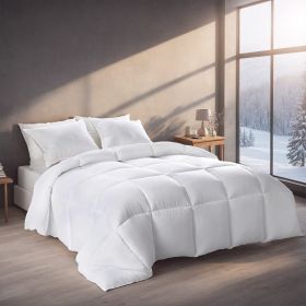 White Oversized Checkered Quilted Plump Duvet Luxury Hotel-grade Comfort For Bedrooms (Option: White-Q)