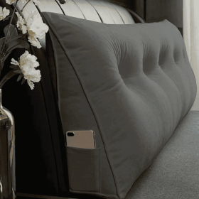 Triangle Reading Cushion With A Button-grey (Option: 180cm)